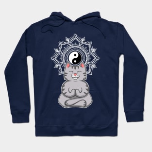 Yoga Cat Meditating With Mandala Hoodie